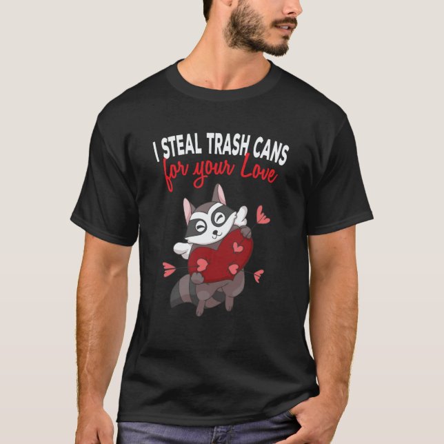 My Raccoon Is My Valentine Trash Panda Cupid Valen T-Shirt (Vorderseite)
