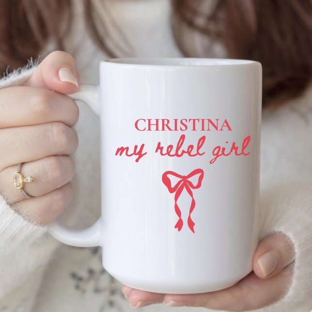 My Rebel Girl Custom Name Mug Gift for Daughter Kaffeetasse (cute friendship mug, trending girl aesthetic, delicate gift for teens, cute stocking stuffer,)