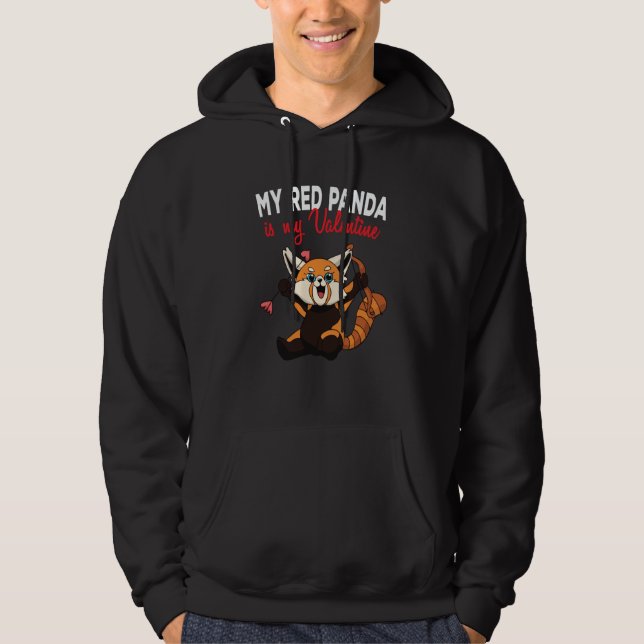 My Red Panda Is My Valentine Panda Bear Cupid Vale Hoodie (Vorderseite)