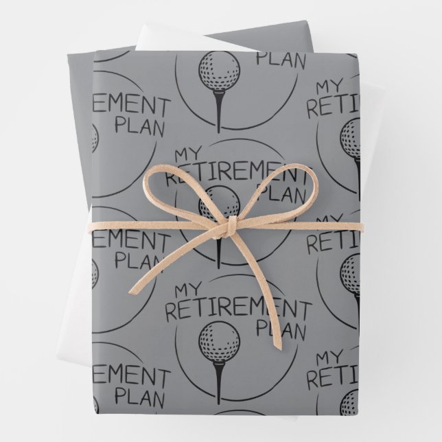 My Retirement Plan Funny Saying Golfing Golfer  Geschenkpapier Set (Beispiel)