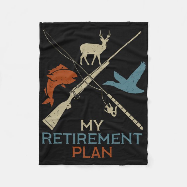 My Retirement Plan Hunting Fishing Hunter Grandfat Fleecedecke (Vorderseite)