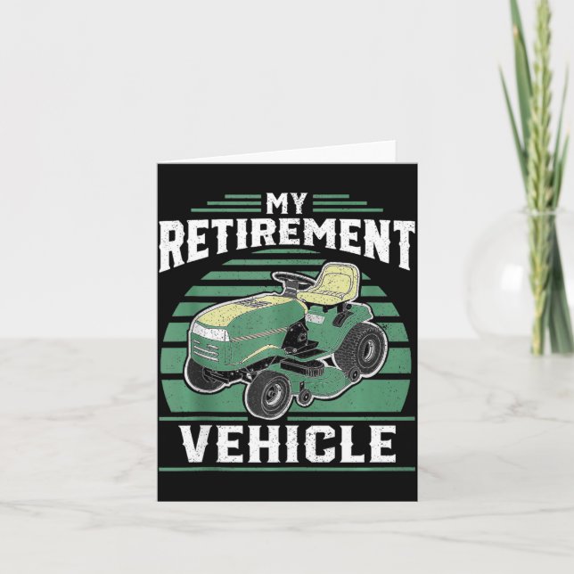 My Retirement Vehicle Funny Riding Lawn Mower Retr Karte (Vorderseite)