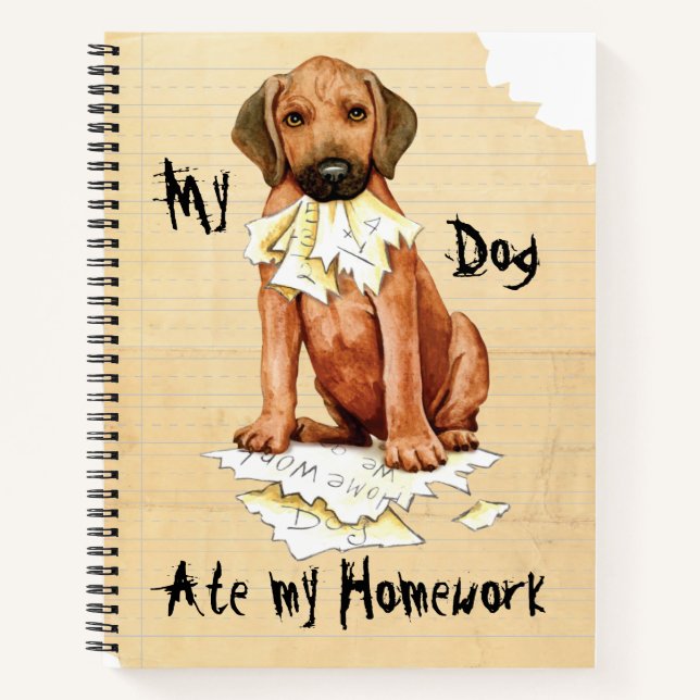 My Rhodesian Ridgeback Ate My Hausaufgaben Noteboo Notizbuch (Vorderseite)