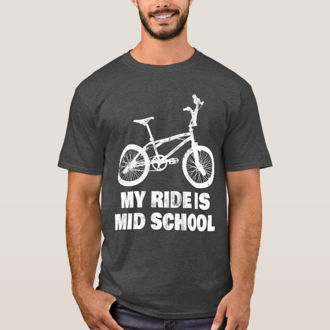 My Ride Is Mid School funny T-Shirt (Vorderseite)