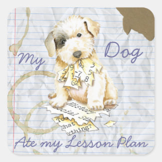 My Sealyham Terrier Ate My Lessingplan Quadratischer Aufkleber