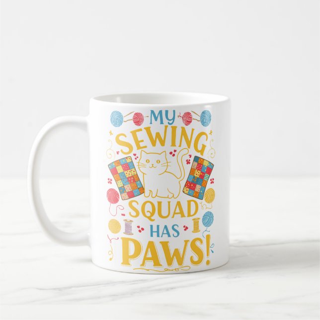 My Sewing Squad Has Paws Funny Cat Quilting Kaffeetasse (Links)