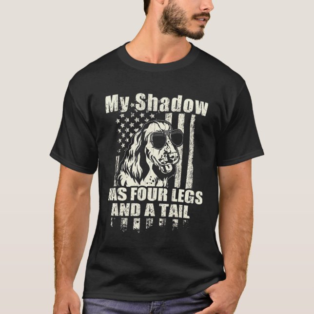 My Shadow English Springer Spanier Proud American T-Shirt (Vorderseite)