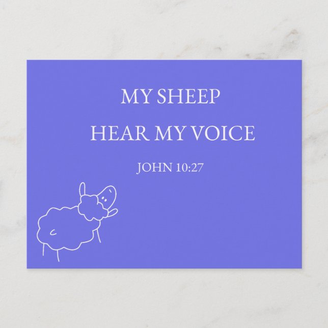 My Sheep Hear My Voice Christian Postcard Postkarte (Vorderseite)