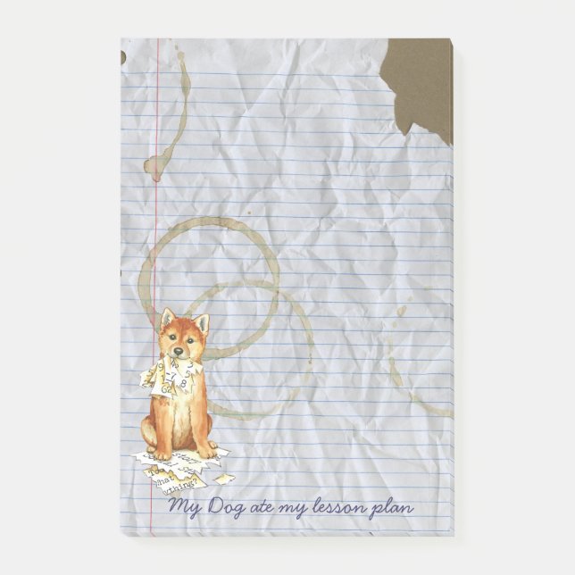 My Shiba Inu Ate My Lessingplan Post-it Klebezettel (Vorderseite)