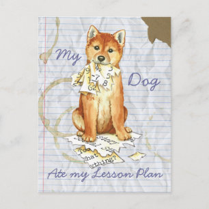 My Shiba Inu Ate My Lessingplan Postkarte