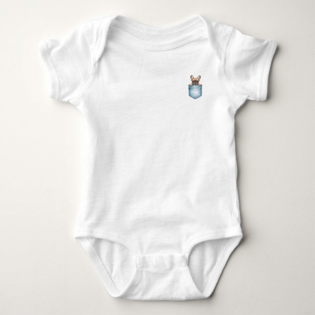 My Sibling is a Frenchie Pocket Baby Bodysuit Strampler (Vorderseite)