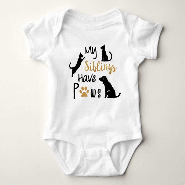 My siblings have paws baby bodysuit baby strampler (Vorderseite)