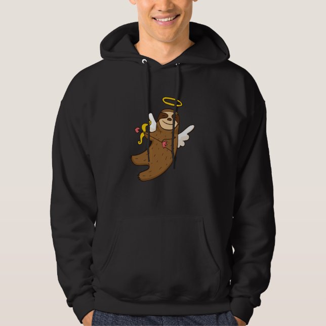My Sloth Is My Valentine Lazy Sloths Cupid Valenti Hoodie (Vorderseite)