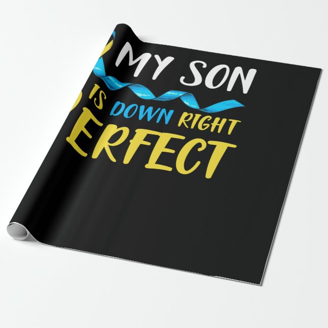 My Son is Down Right Perfect Down Syndrome Geschenkpapier (Ungerollt)