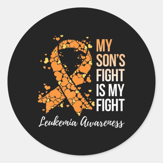 My Son’s Fight Is My Fight Leukemia Awareness  Runder Aufkleber (Vorderseite)