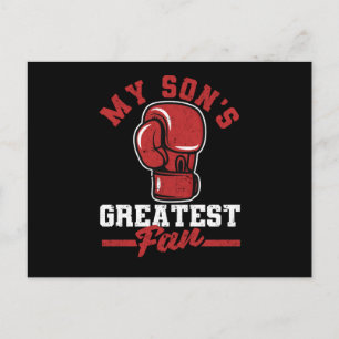 My son's biggest fan funny boxing mom box postkarte