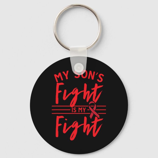 My Son's Fight Is My Fight Blood Cancer Awareness  Schlüsselanhänger (Vorderseite)