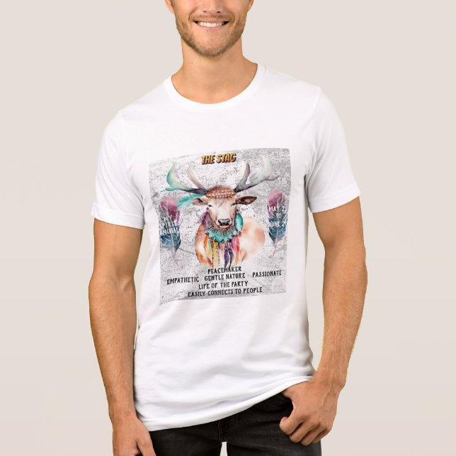 "My Spirit Animal" Der Stag Mai - Juni Tri-Blend Shirt (Vorderseite)