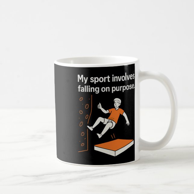 My Sport Involves Falling On Purpose Climbing Humo Kaffeetasse (Rechts)
