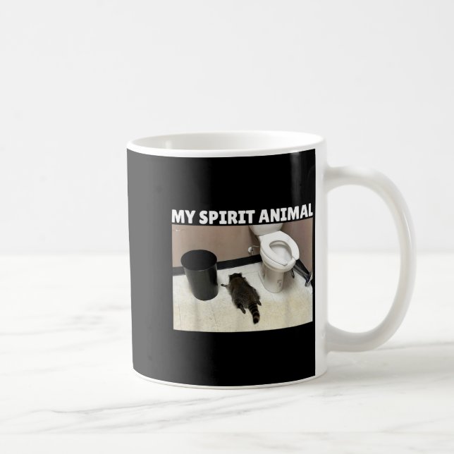 My Srit Animal Drunk Raccoon Funny Lazy Mood  Kaffeetasse (Rechts)