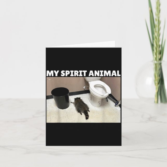 My Srit Animal Drunk Raccoon Funny Lazy Mood  Karte (Vorderseite)