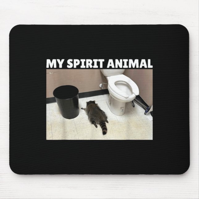 My Srit Animal Drunk Raccoon Funny Lazy Mood  Mousepad (Vorne)