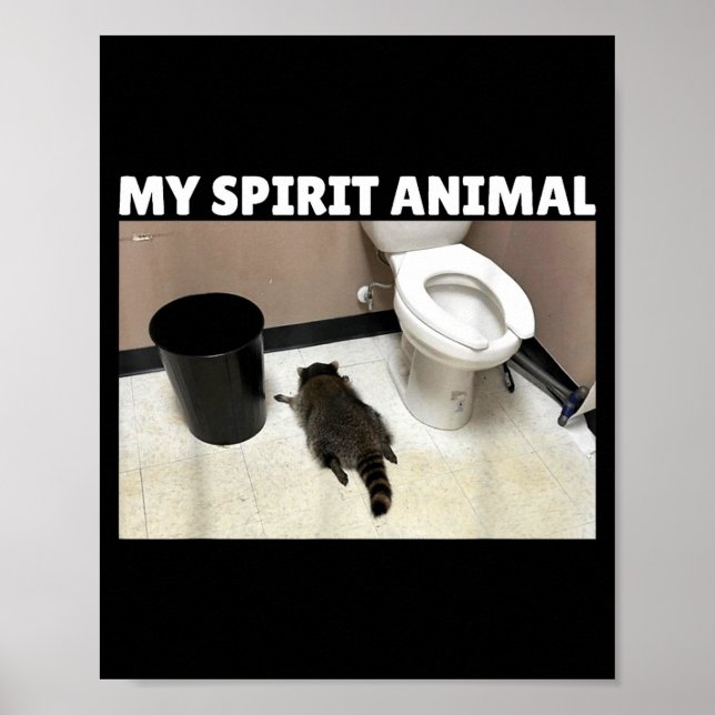 My Srit Animal Drunk Raccoon Funny Lazy Mood  Poster (Vorne)
