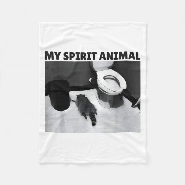 My Srit Animal Funny Drunk Raccoon Meme  Fleecedecke (Vorderseite)