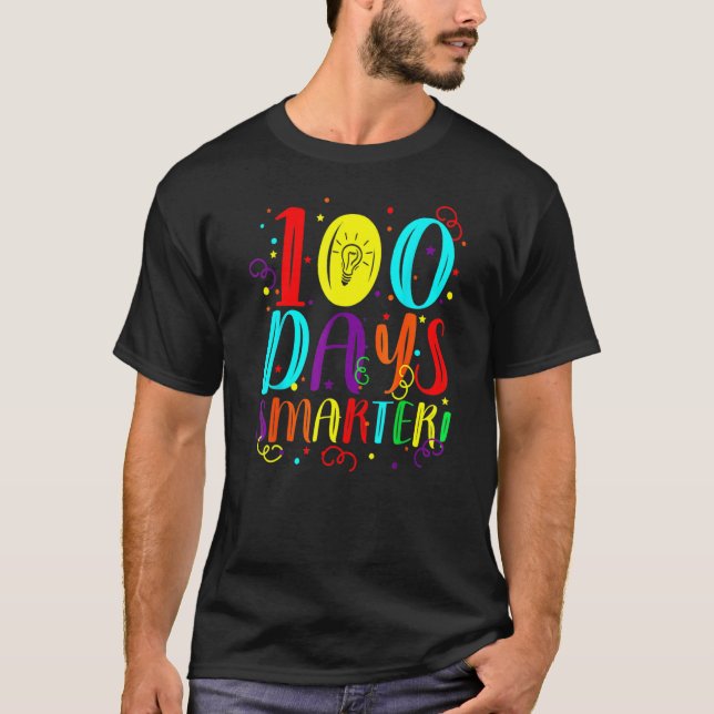 My Students Are 100 Days Smarter Happy Teacher Sch T-Shirt (Vorderseite)