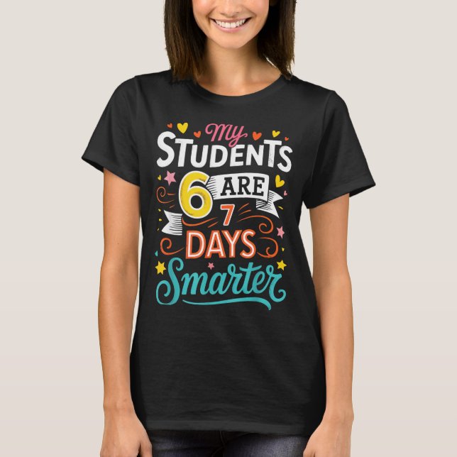 My Students Are 67 Days Smarter Funny Teacher Kids T-Shirt (Vorderseite)