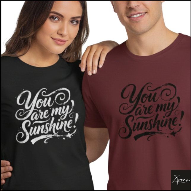 My Sunshine Brush Script Quote Grunge T-Shirt (Sample design. Several style are available to choose from, with the option to add a name & color.
)