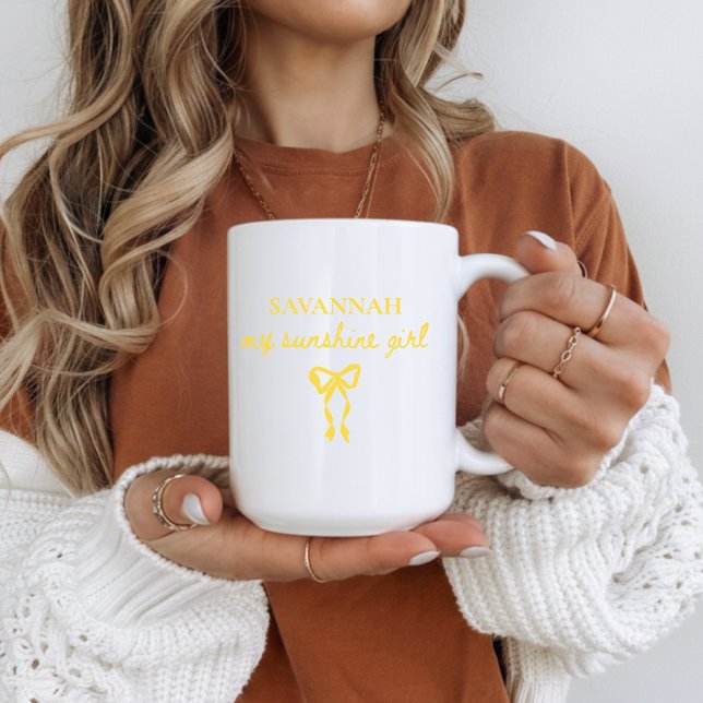 My Sunshine Girl Custom Name Mug for Girlfriend Kaffeetasse (Valentine's gift for daughter, Valentine's mug gift for teen girl, Mother’s Day daughter mug gift,)