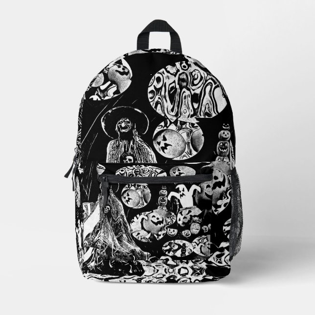 My Super Halloween black and white Bedruckter Rucksack (Vorderseite)