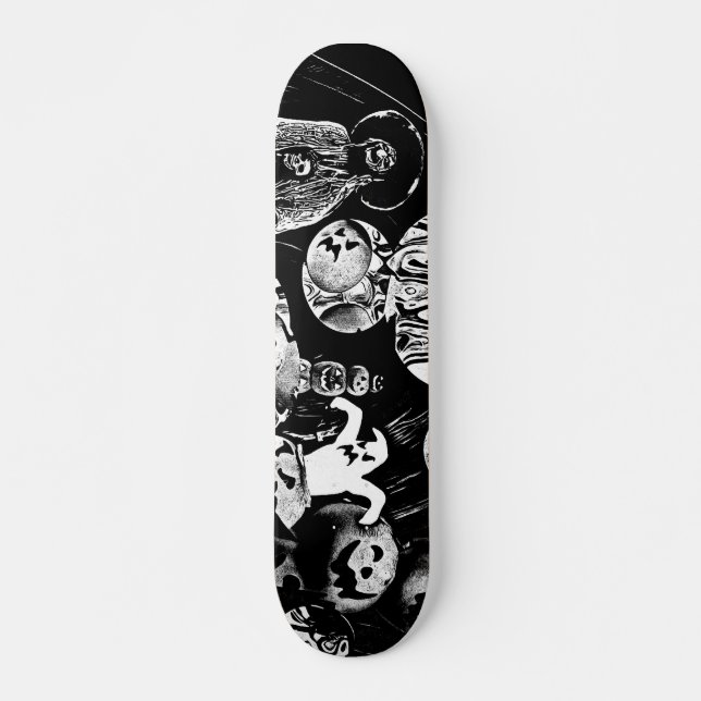 My Super Halloween black and white Skateboard (Vorne)