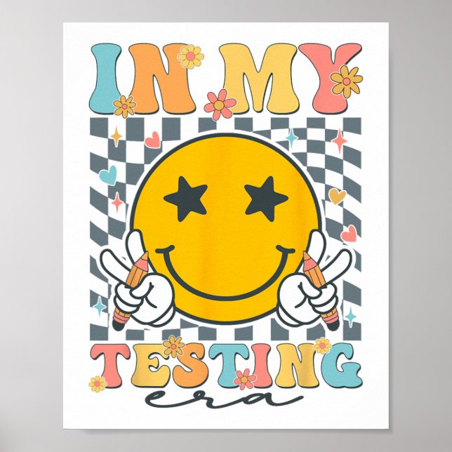 My Testera Funny Groovy Test Day Teacher Stude Poster (Vorne)