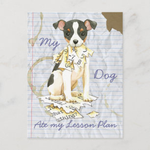 My Toy Fox Terrier Ate my Lessingplan Postkarte