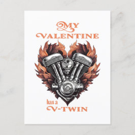 My Valentine has a V-Twin, Biker style Feiertagspostkarte