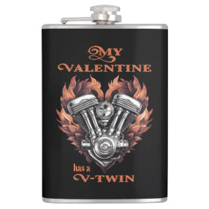 My Valentine has a V-Twin, Biker style Flachmann
