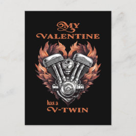 My Valentine has a V-Twin, Biker style Postkarte