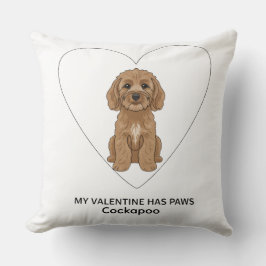 My Valentine Has Paws Cockapoo Personalise Kissen