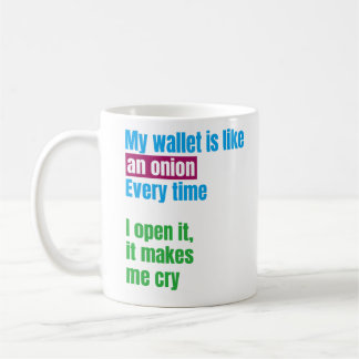 My wallets is like an onion -joke quote- kaffeetasse