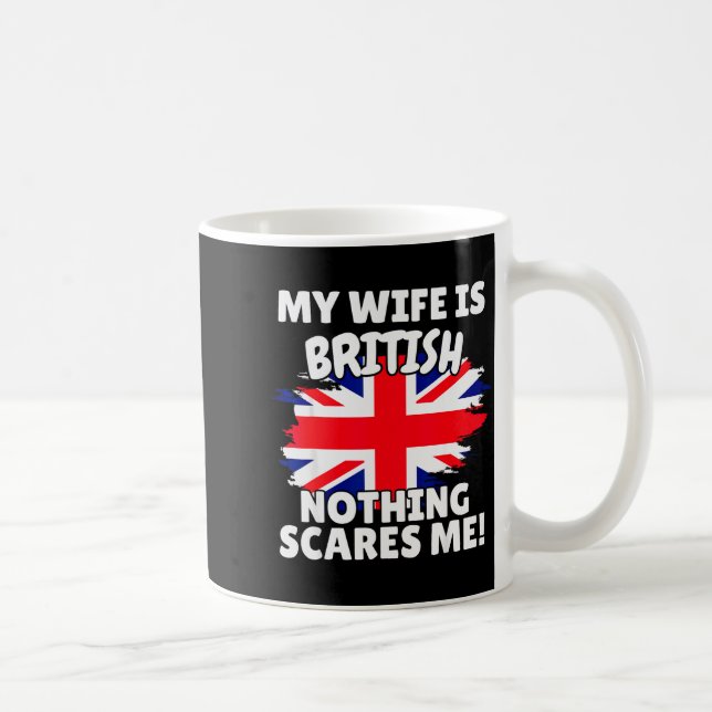 My Wife Is British Funny Great Britain Flag Gift F Kaffeetasse (Rechts)