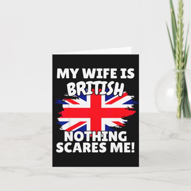 My Wife Is British Funny Great Britain Flag Gift F Karte (Vorderseite)