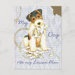 My Wire Fox Terrier Ate Mein Lektionsplan Postkarte