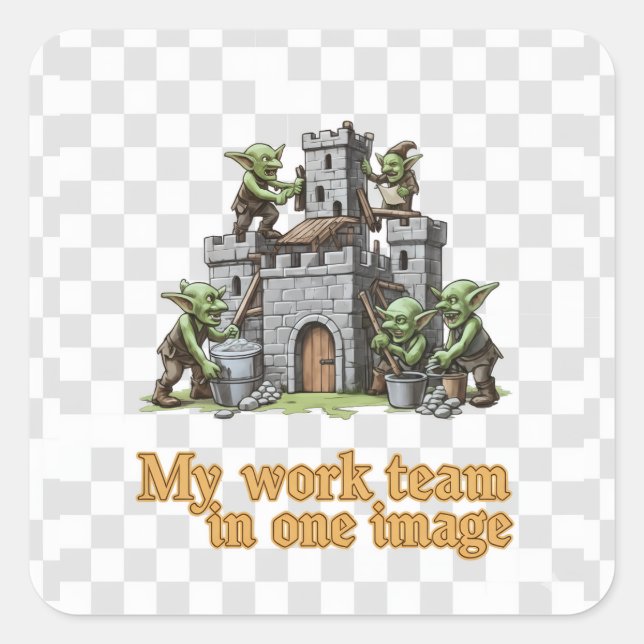 My Work Team Funny Goblin Humor sticker sheet (Vorderseite)