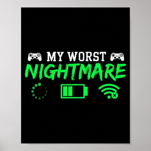 My Worst Gamer Funny Gaming Men Teen Boys Kids  Poster (Vorne)