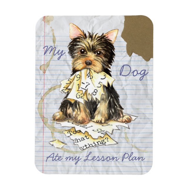 My Yorkie Ate my Lessingplan Magnet (Vertikal)