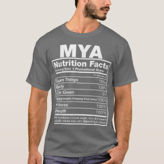 Mya Nutrition FactsMya Name Birthday T-Shirt