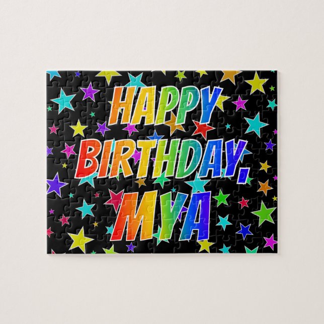 "MYA" Vorname, Spaß "GLÜCKLICHER GEBURTSTAG" Puzzle (Horizontal)
