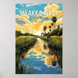 Myakka River State Park Florida Reise Kunst Vintag Poster